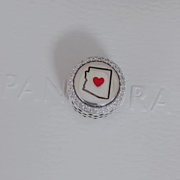 Pandora Arizona Map Bead Travel Charm Bracelet Pendant S925 Silver with box - Picture 3 of 6